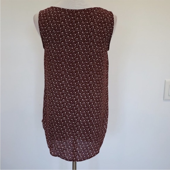 ANN TAYLOR LOFT Size 0 Gray Burgundy Pencil Skirt Blouse Set Career Office - Picture 9 of 14